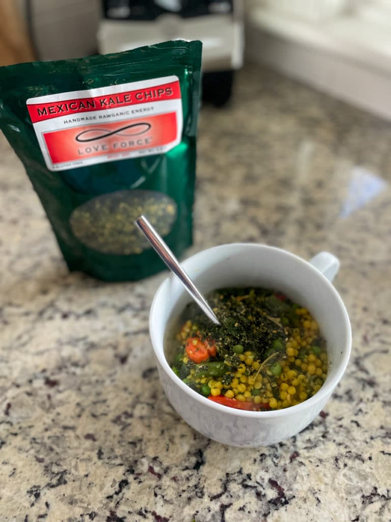frozen veggie + couscous soup