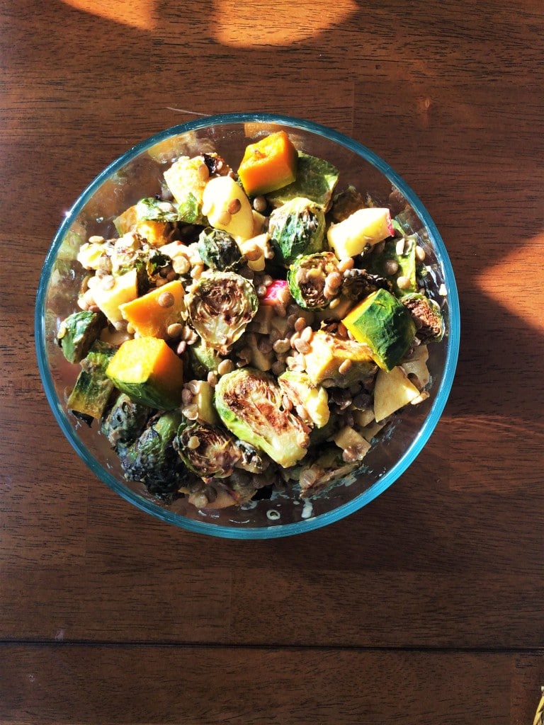 Autumn Salad with Pumpkin Spice Tahini Dressing