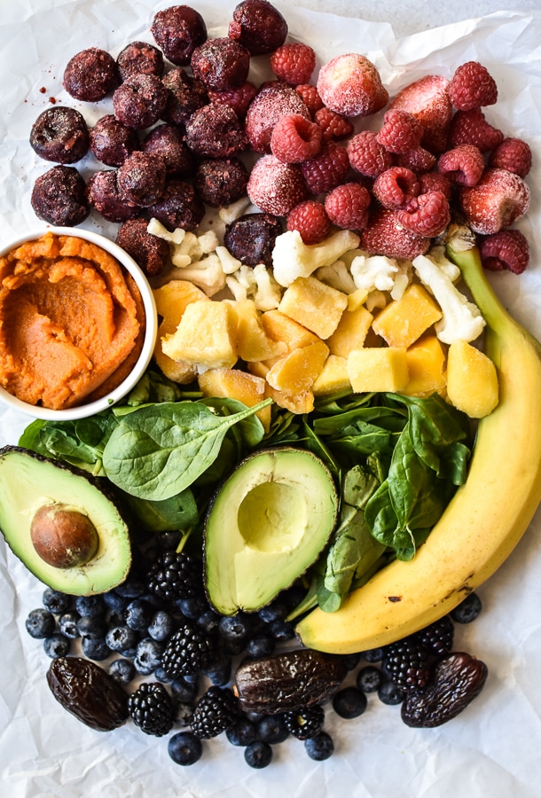 fruits and vegetables for smoothies