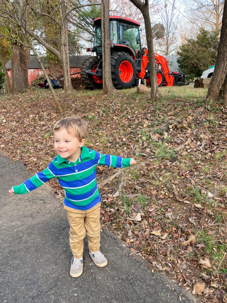 trucks down the street