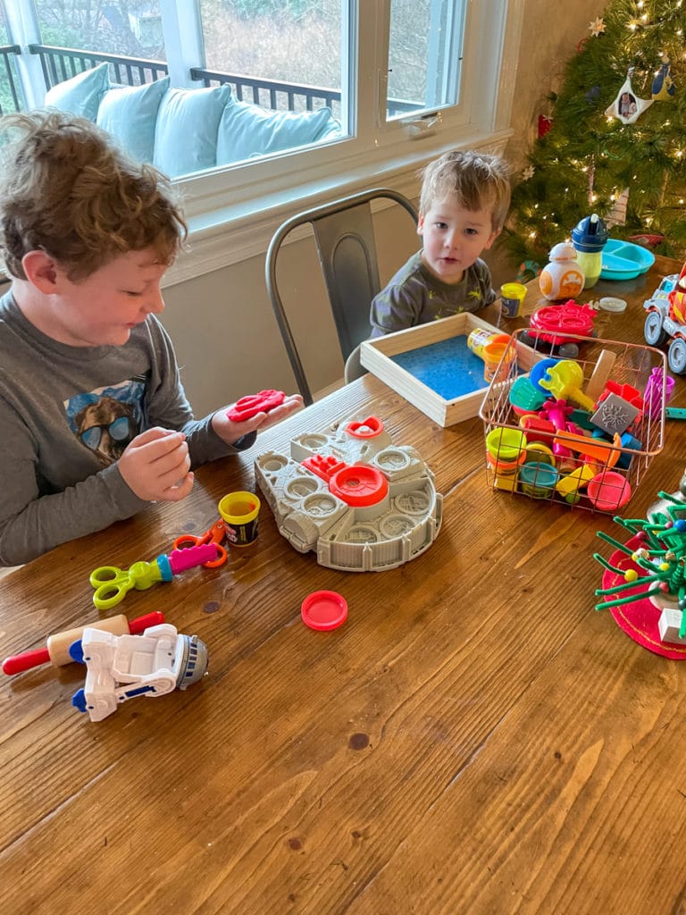 kids playdoh time - Winter Break Fun