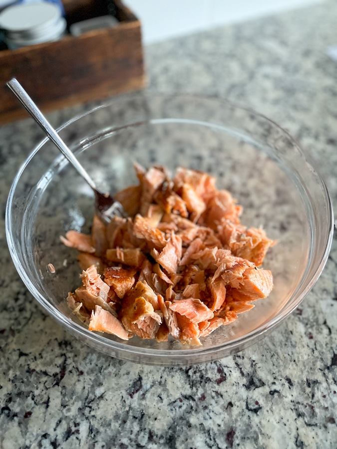 flaked steelhead trout