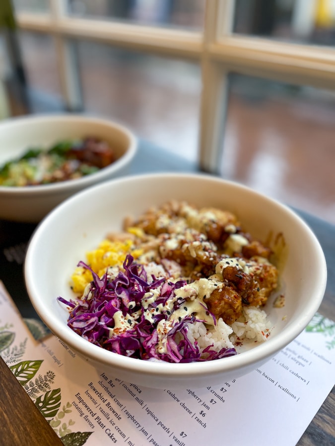 crunchy cauliflower bowl at Botanical