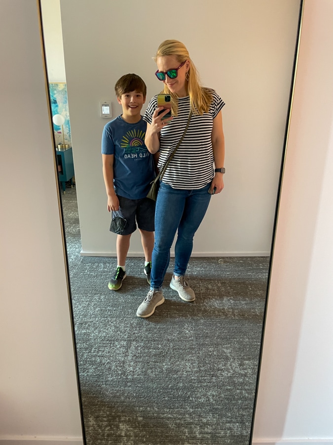 mom and son staycation