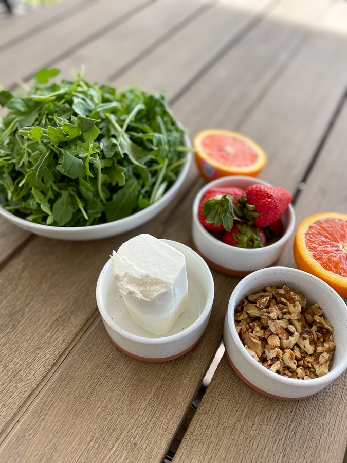 Arugula Goat Cheese Salad ingredients