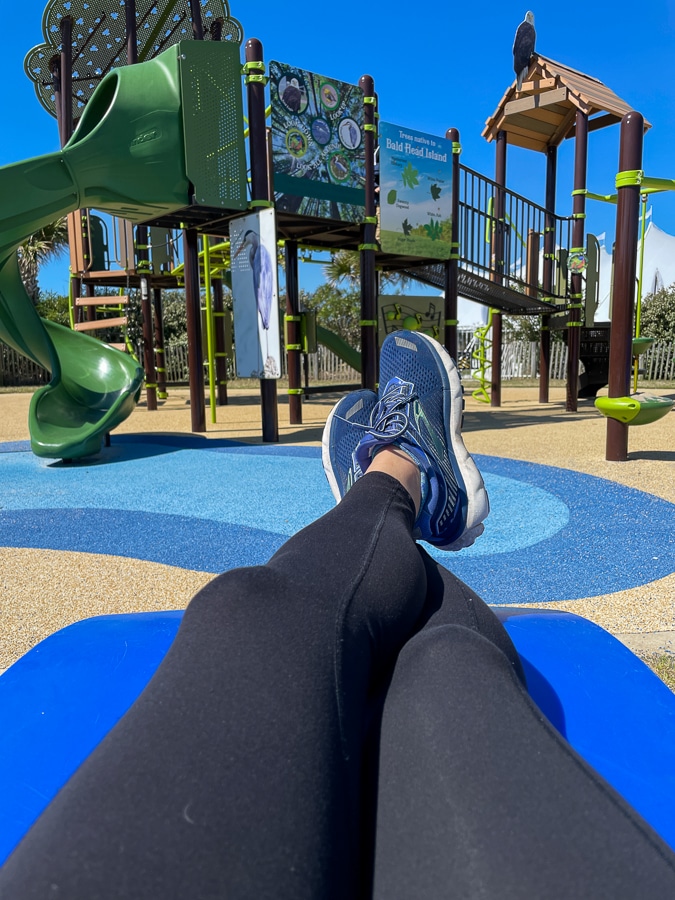 pool chairs at playground