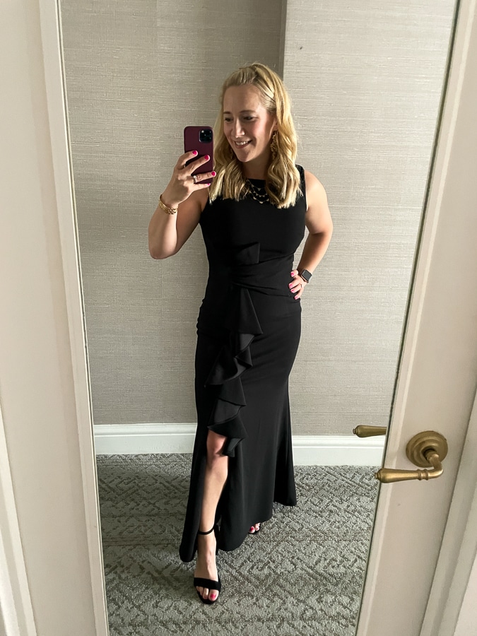 kath in black gown