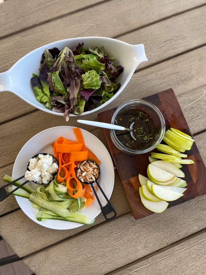 Pear and Goat Cheese Salad ingredients