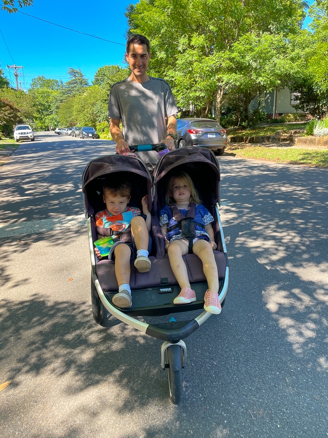 Kids in double stroller