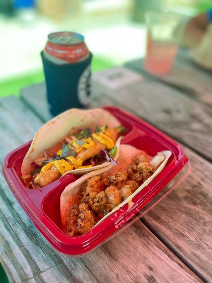 two tacos from Velvet Taco