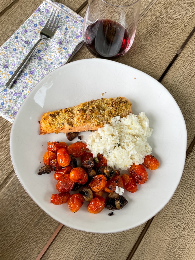 Blue Apron dinner at the porch