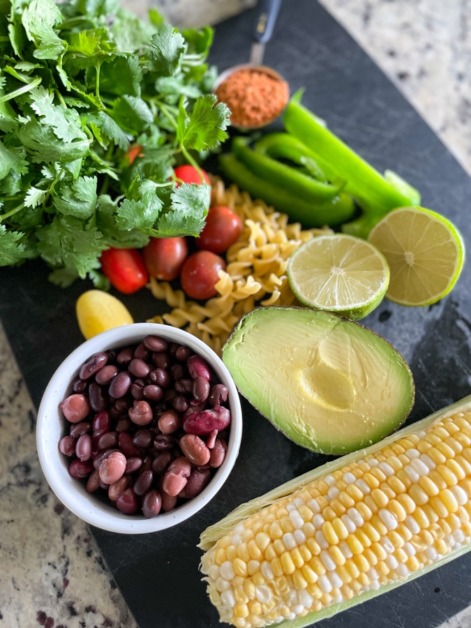 Taco Pasta Salad ingredients
