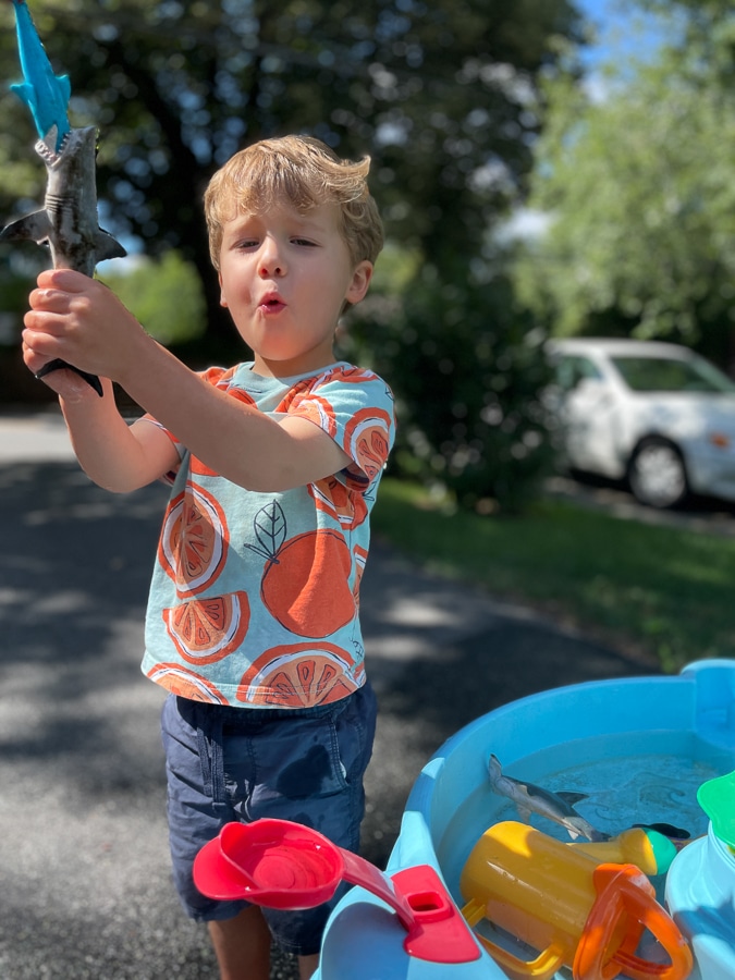 water table with toys