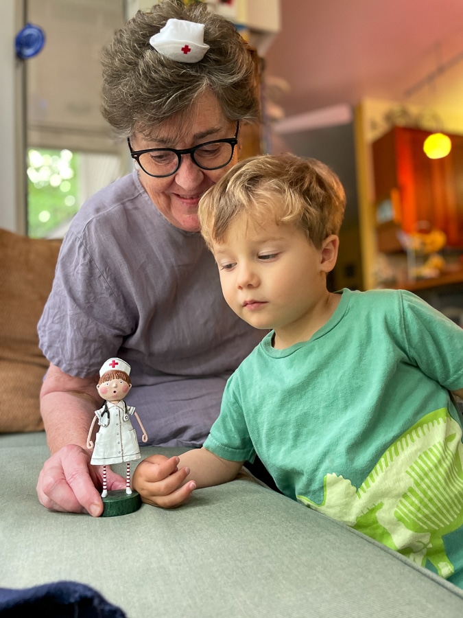 playing nurse with grandma