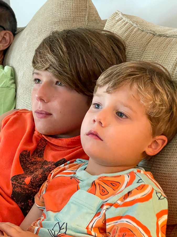 brothers snuggling