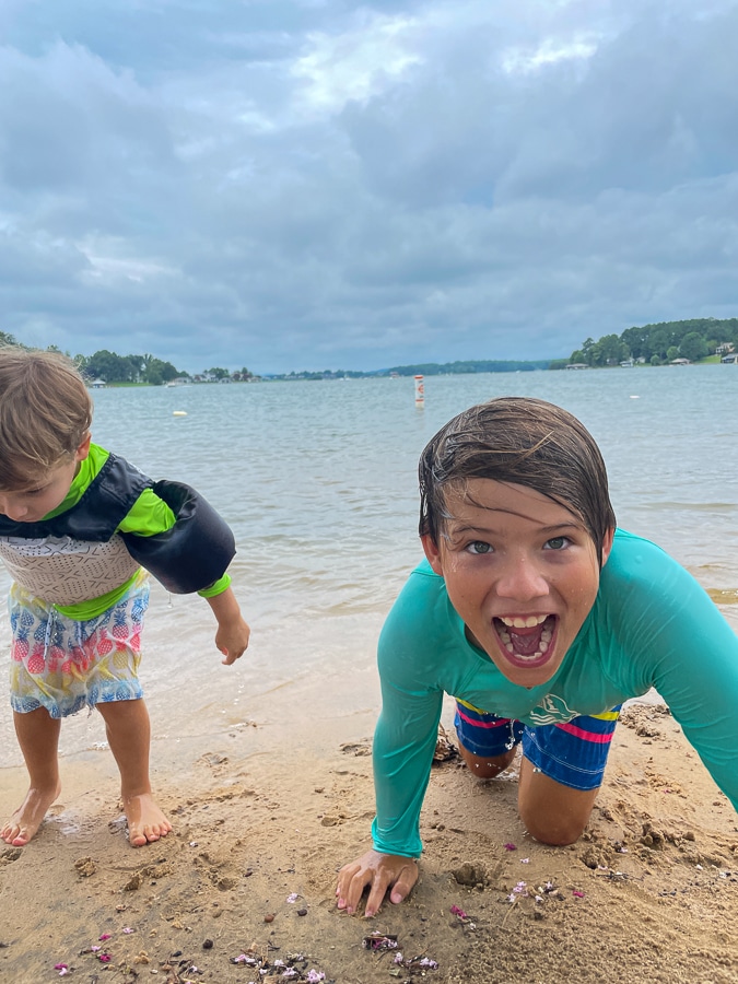 boys in the sand
