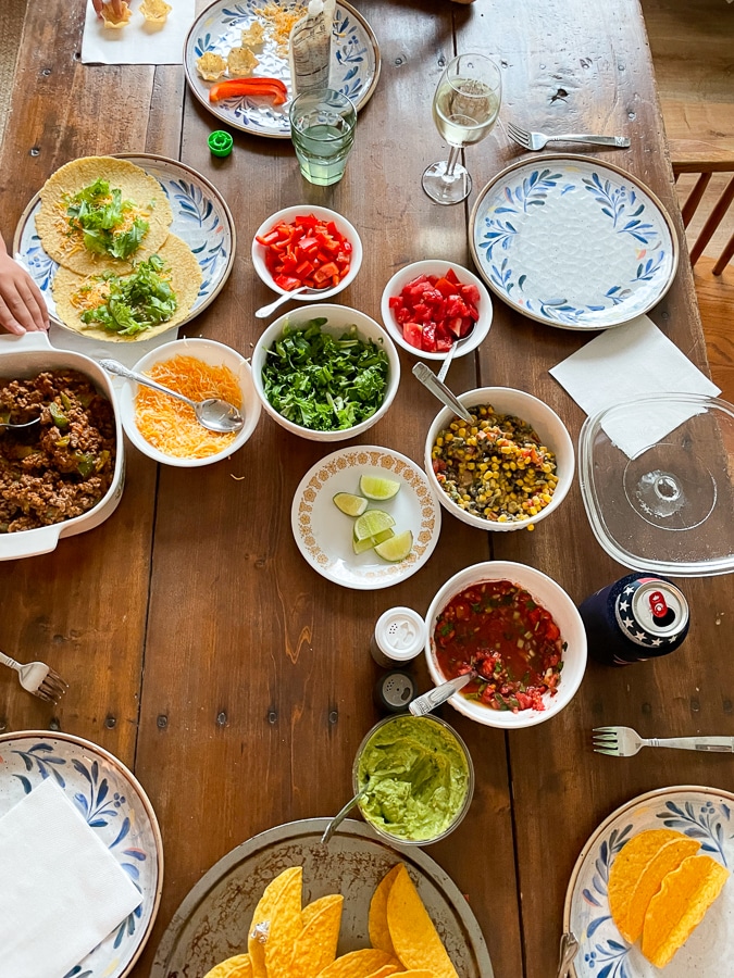 inside taco night