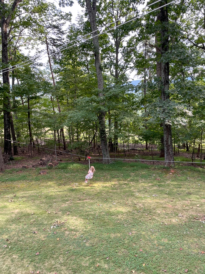 zip line at North Garden Cousin Weekend
