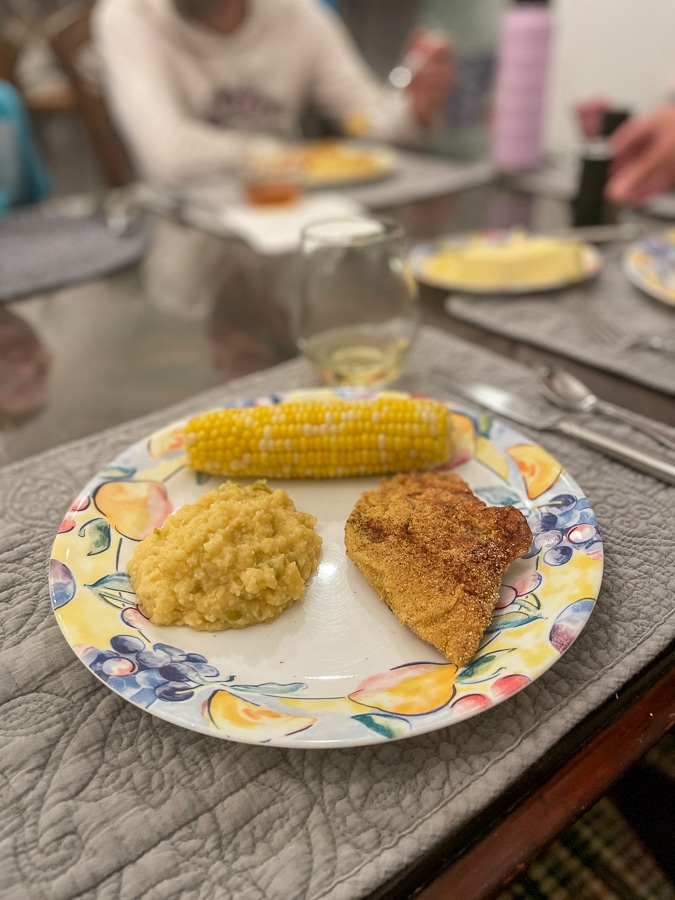 fish pan-fried with cornmeal