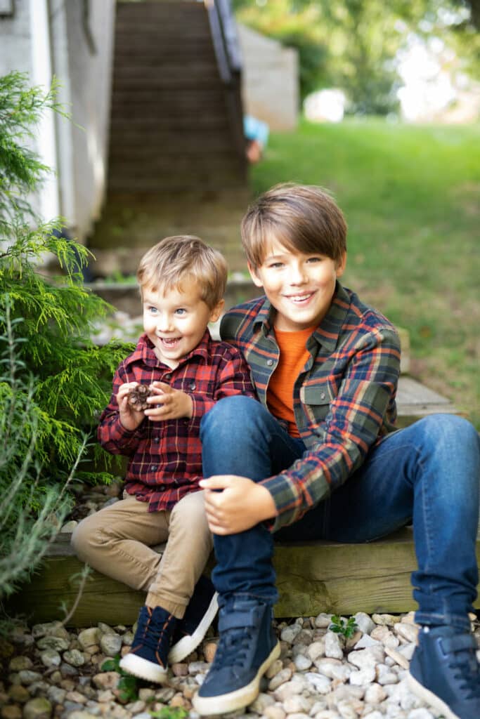 brother wearing plaid