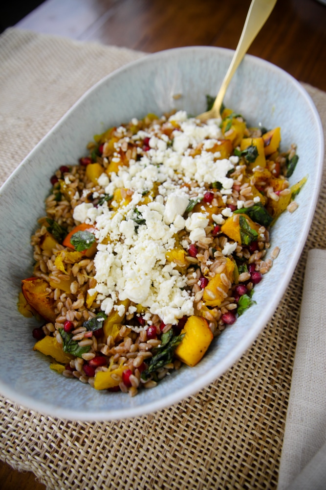 Pumpkin Farro Salad - Best Light Dinner Ideas