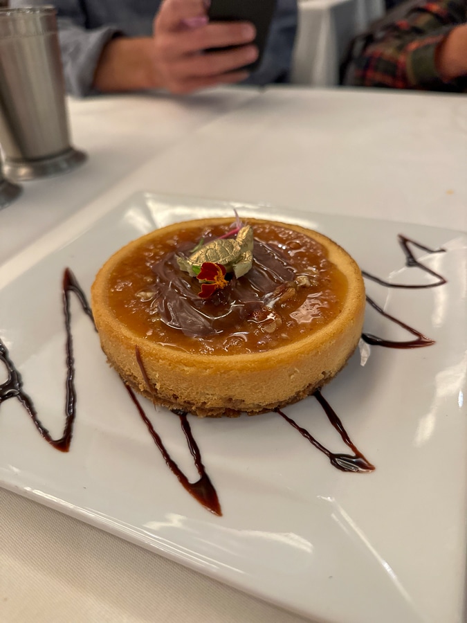 The Grille Turtle cheesecake