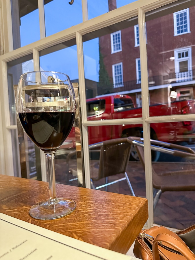 Haywood’s Piano Bar and Grill glass of wine