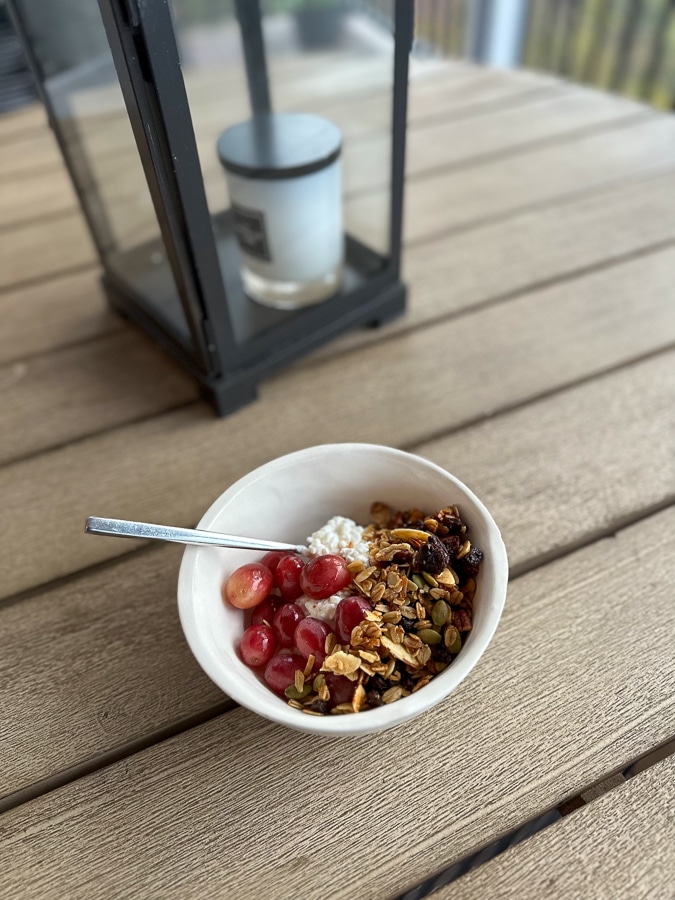 Grapes + Granola bowl