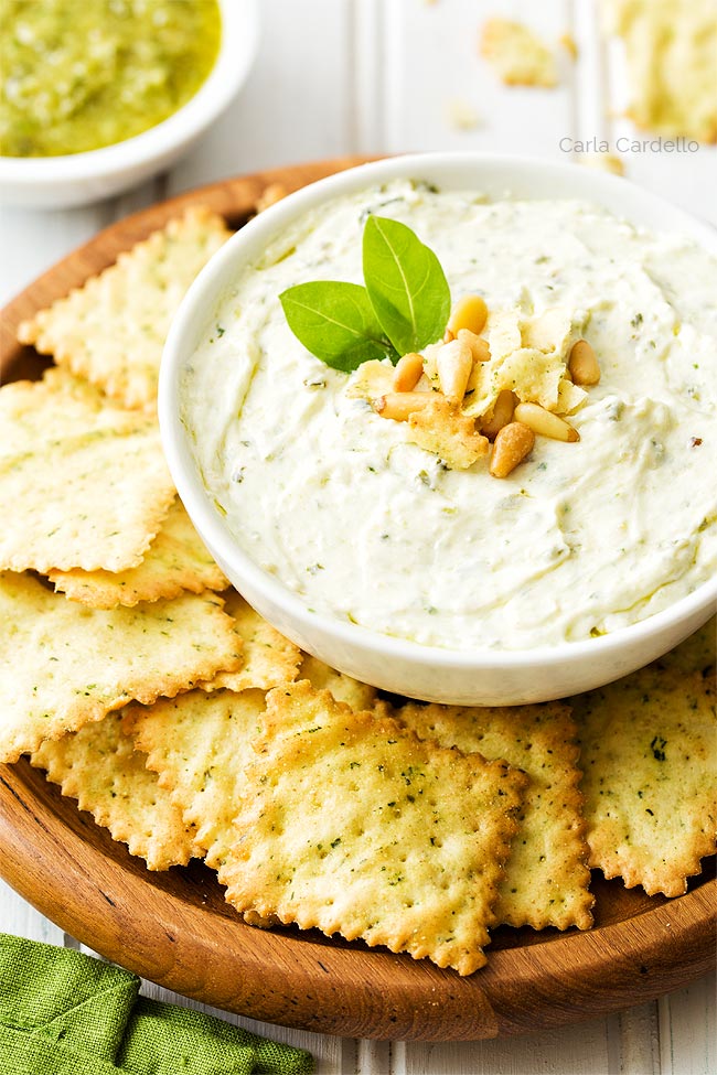 Basil Pesto Dip | healthy dipping sauces