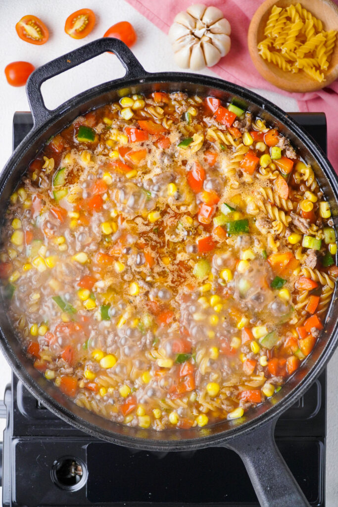 tex mex pasta simmer