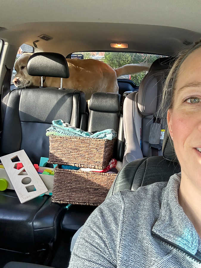 Gus in the car