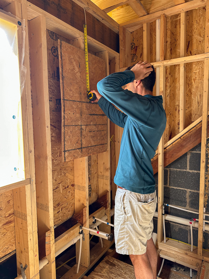 measuring for mirror and fixture