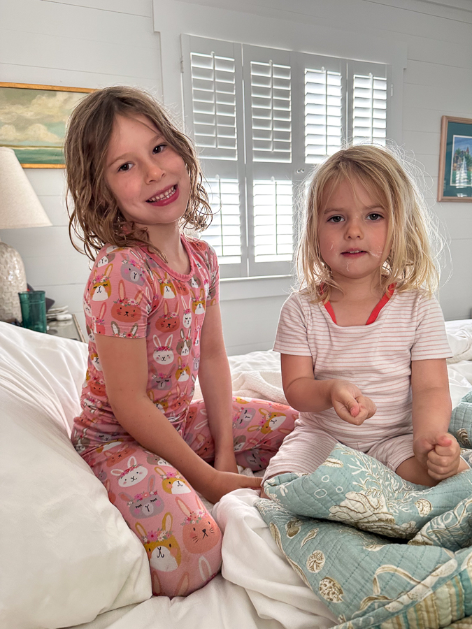 little girls in bed
