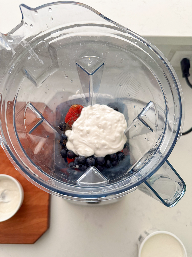ingredients in blender