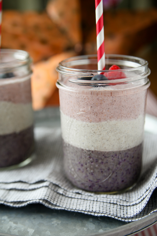 Red, White + Blue Stacked Smoothies