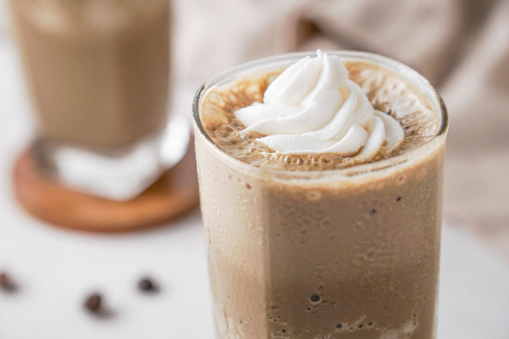 Coffee Protein Shake with cream on top