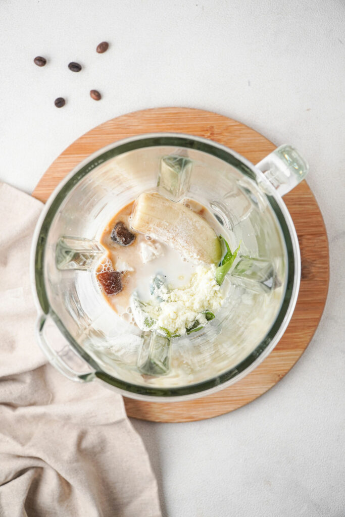 Add the ingredients to a blender