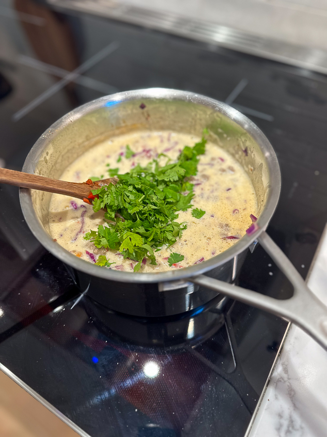 turkey + cabbage creamy soup