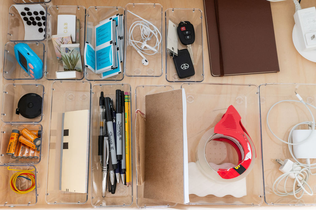 Kath Eats Blogger Kath Younger shares Amazon Favorites- in photo: containers to organize office supplies