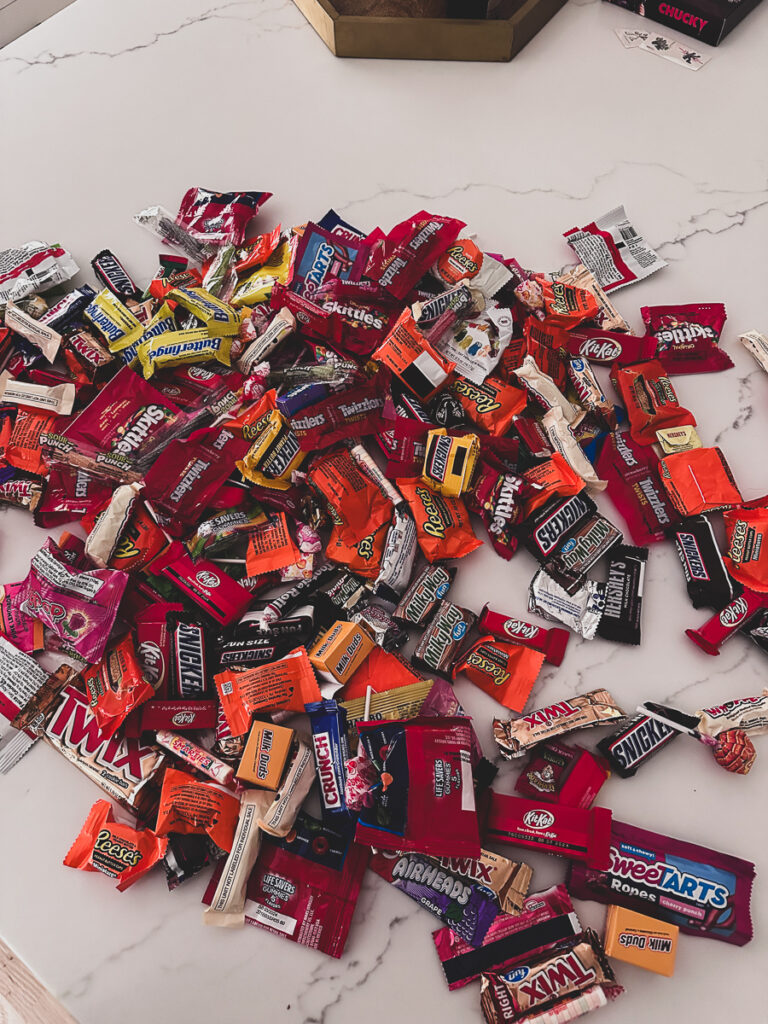 Halloween candy stash