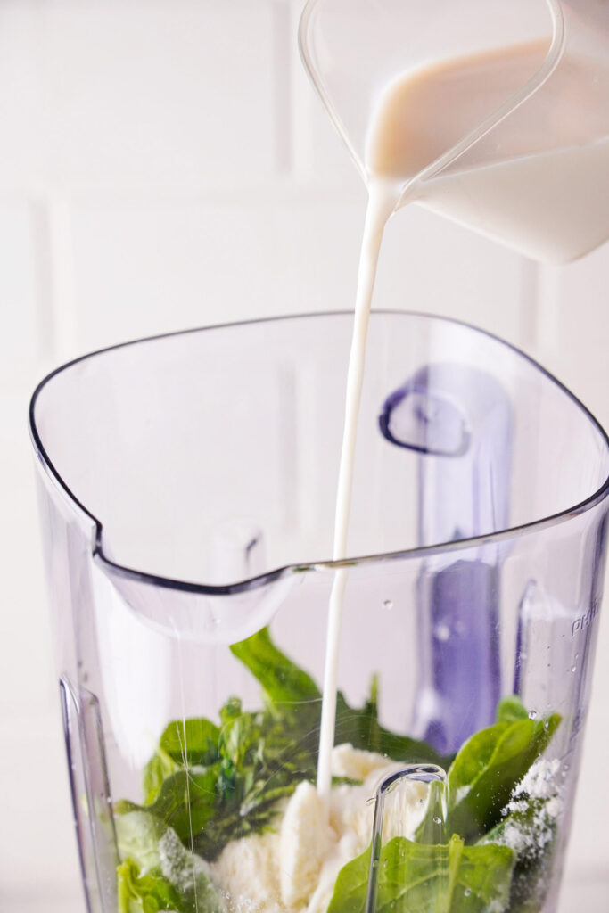 add milk to blender