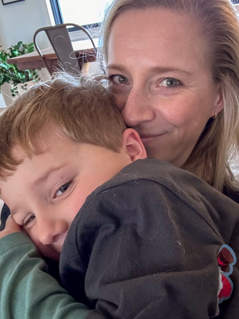 mom and son holiday break