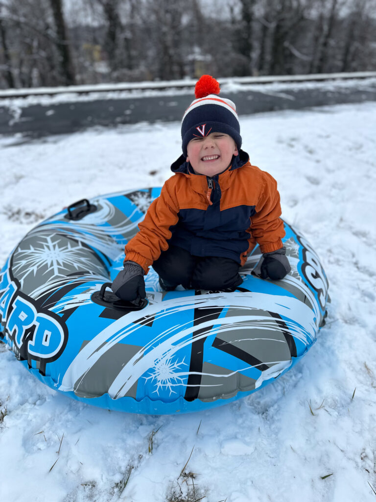 tube in the snow