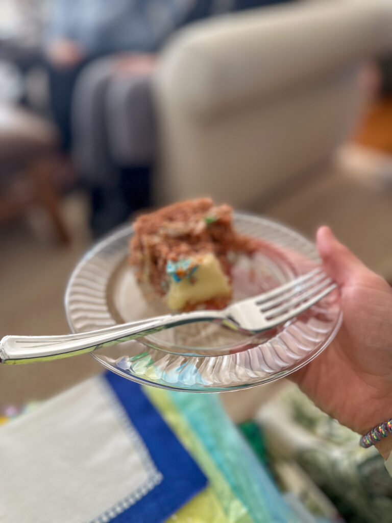 out of focus carrot cake