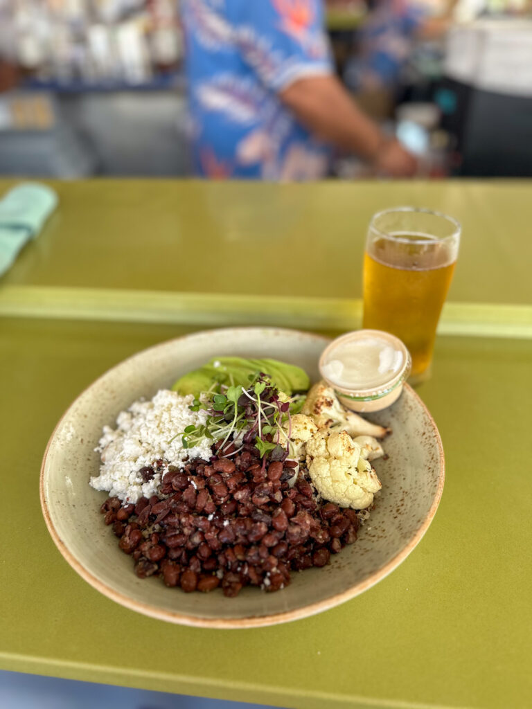 quinoa power bowl with pickled cauliflower