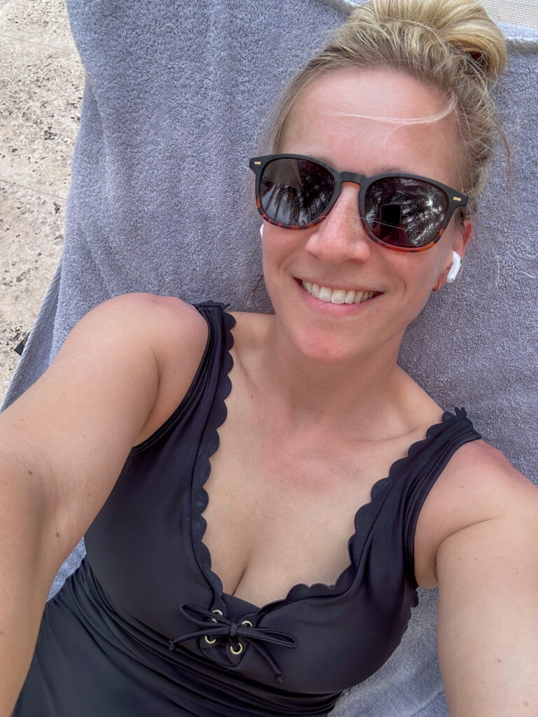 Hyatt Regency Aruba scallop swimsuit