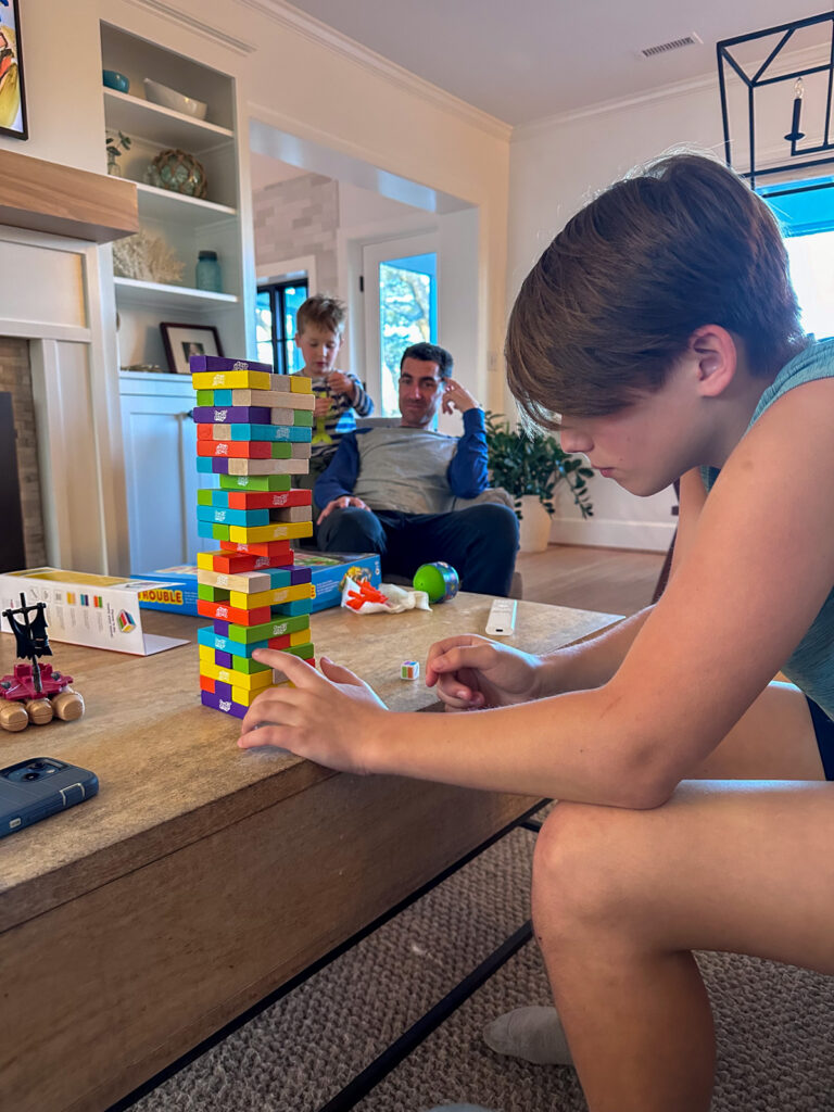 Jenga colored version dice