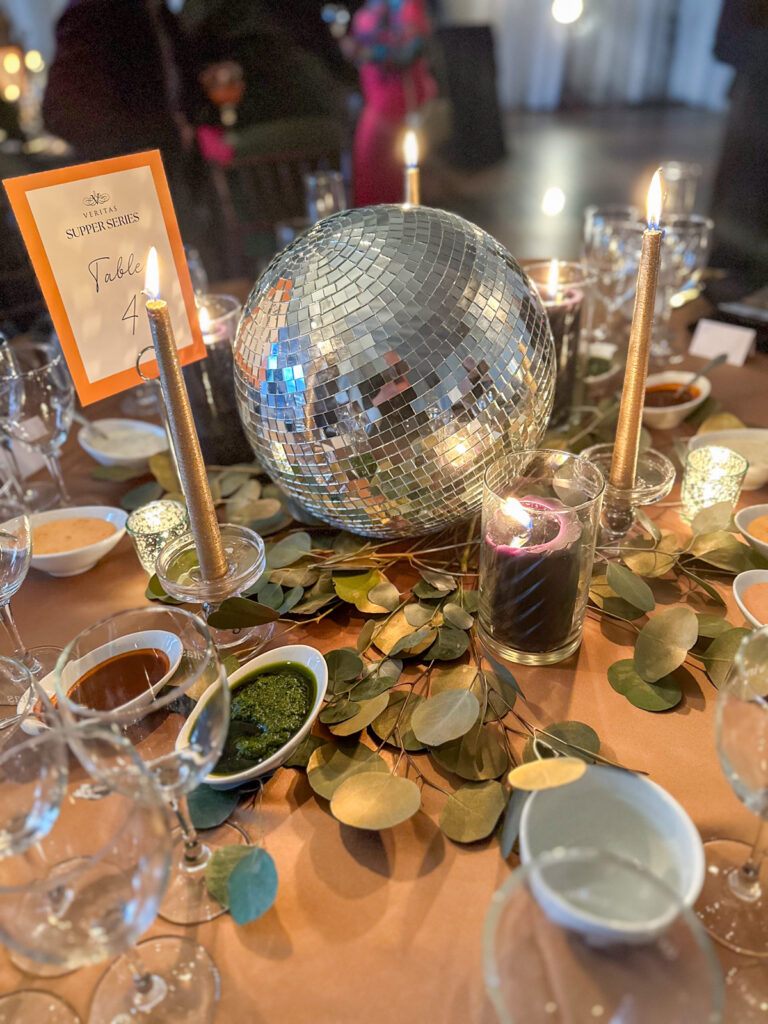 disco ball centerpiece decor