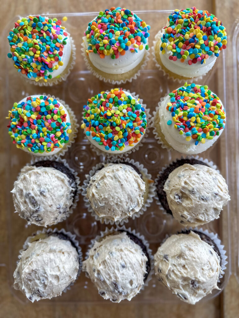 Funfetti and Cookie Dough cupcakes