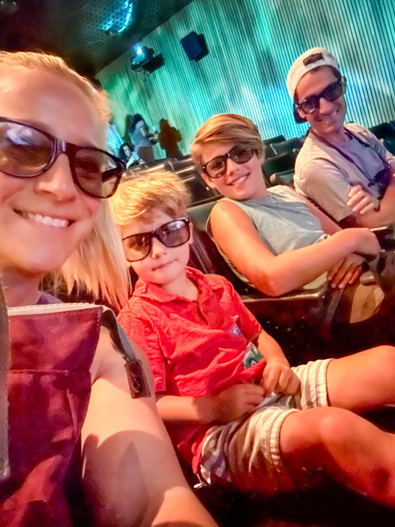 Kath Eats Blogger Kath Younger shares her Family Trip To Baltimore - in photo: family watching a 4D show